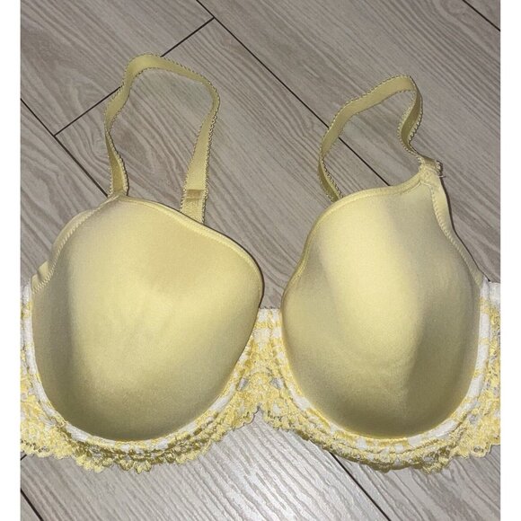 Wacoal 853191 Embrace Bra Lace Contour Bra Lined Underwire Womens 36C Yellow - Picture 3 of 6